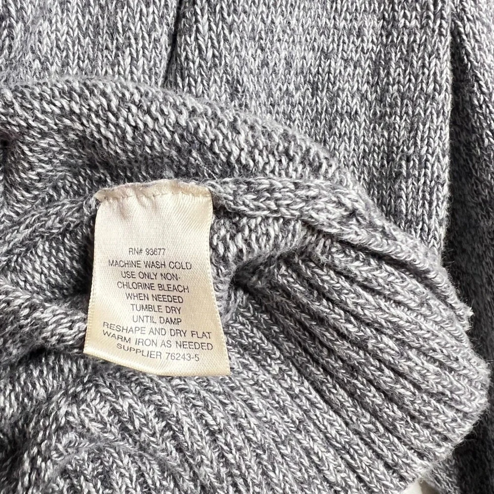 St. John's Bay Gray Quarter Zip Sweater‎ Mens Large Marled Cotton Pullover